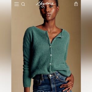 Sezane Gaspard Cardigan in Sage, Size Small